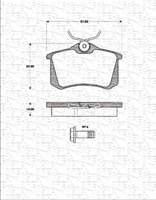 MAGNETI MARELLI 363702161328 -  Комплект тормозных колодок, дисковый тормоз